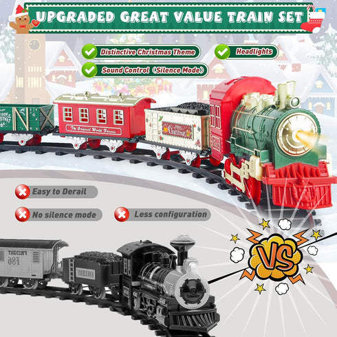 PaLeyFer Set Set 3-8, Christmas Kids Train - Train Toys w/Sounds (Turn ON/Off), Lights, Electric Toddlers Classical