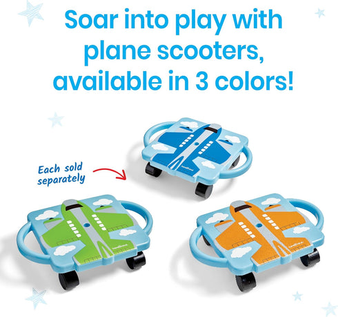 hand2mind Green Plane Glider Scooter Board, Floor Scooter Board, Gross Motor Toys, Kids Exercise & Physical Education