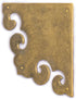 Brass Curled Box Corner Plate – Set of 2, 3.3"
