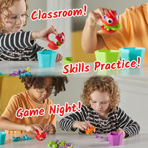 hand2mind Set, 3-4, Grab That Monster Fine Motor Activity Occupational Therapy Toys, Pincer Grasp Fine Motor Skills