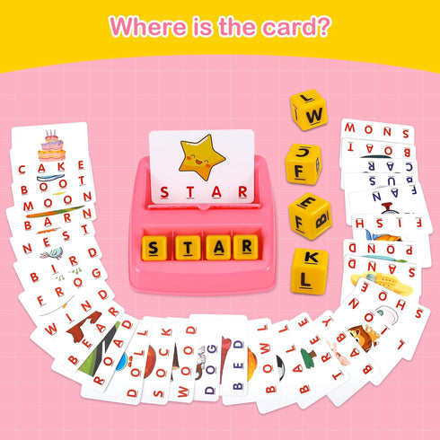 Fenikso Matching Letter Game - Alphabet Spelling & Reading Words Educational Toy for Preschooler & Kindergarten Kids