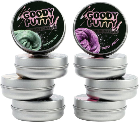 Dazzle Putty Toy Goody Putty, Mini Tins 8 Pack for Kids