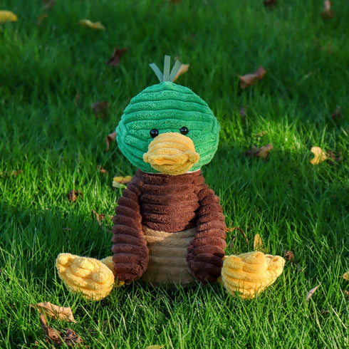 9.9 Inches Apricot Lamb Corduroy Mallard Duck Plush Stuffed Animals for Kids, Soft Plush Toys for Baby Girl and Boy