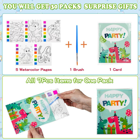 Rotu 4-8, 30 Pack 210Pcs Water Coloring Books for Kids Party Favors for Kids Birthday Gifts Classroom Prizes Goodie