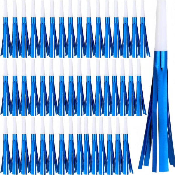 LCPQMZGH 48 Pcs Noise Makers Glitter Metallic Fringed Noise Makers Horns for Baby
