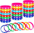 Gejoy 48 Pcs Paw Print Rubber Bracelets - Multicolor Dog Paw Print Silicone Wristbands for Birthday Party Supplies