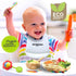 NutriChef Baby and Toddler Feeding Set, 3 Compartment Plate, Bowl, Spoon, Non-toxic Bamboo Plate with Silicone Bib,