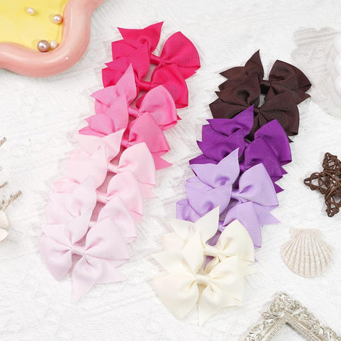 CÉLLOT 40pcs 3.5 inch Grosgrain Ribbon Hair Bows for Girls, Alligator Clips, Toddler Accessories