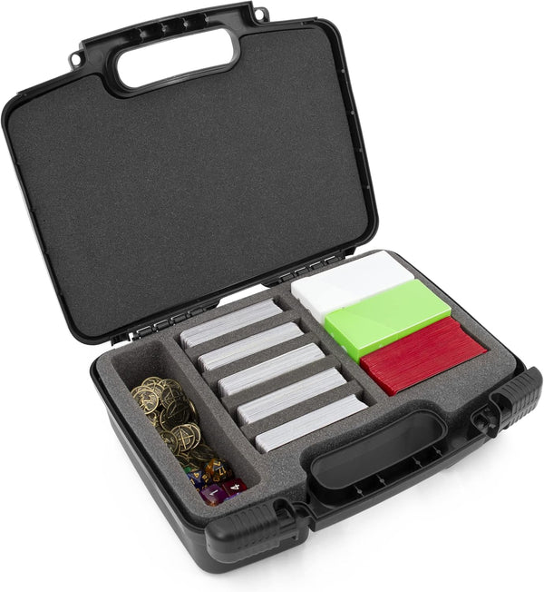 CASEMATIX Trading Card Case and Organizer for 960 Cards, Hard Shell Card Holder with 8 Dividers and Protective Foam