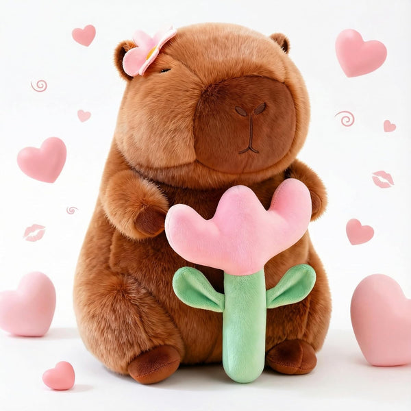 redaica Flower Capybara Plush, Cute Capibara Plushies Toy, Kawaii Soft Stuffed Animals