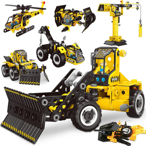 HOMETTER Building Toys for Ages 5-8, 6 in 1 Engineering Toys, STEM Learning Educational Building Set