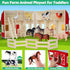 Farm Animals Toys for 3+ Year Old Toddlers, Big Wooden Barn Farm Playset with Figures, Educational Learning Toys, Ideal