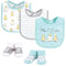 Hudson Baby Unisex Baby Cotton Bib and Sock Set, Easter Chicks, One