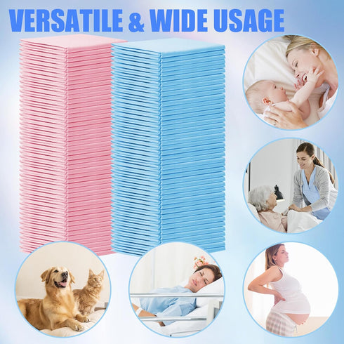 Loccmat 100Pack 17 13 Disposable Changing Pads,Baby Disposable Underpads X in,Waterproof Diaper Changing Pad,Ultra