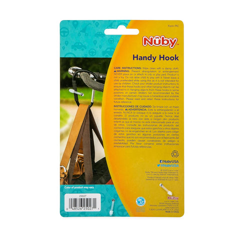 Nuby Large Handy Hook Carabiner Stroller Clip with Textured Soft Grip, Black