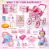 12 Set 3 4 5 6 26pcs Pillow/Highchair/2 3-5-7 Golray in Baby Doll Toys with Stroller for Year Old Girl - Babydoll