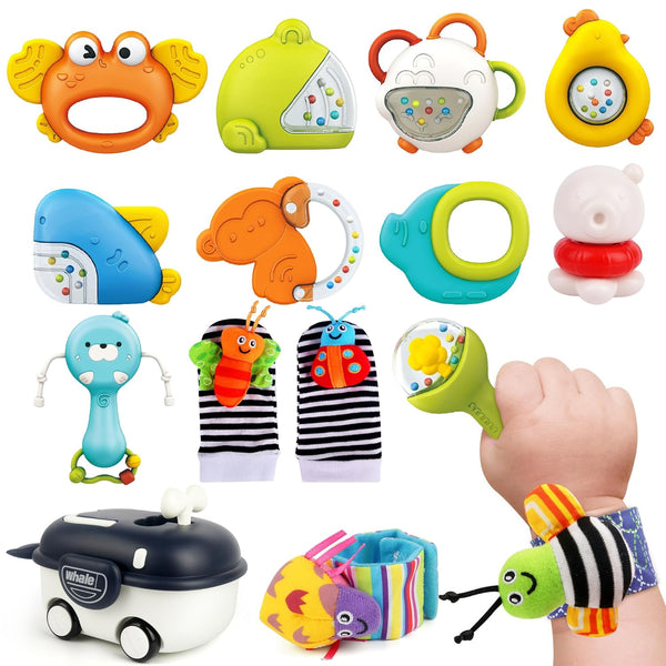 Vanmor Baby Rattles 0-6 Months | Sensory Toys for Infants 6-12 Month,