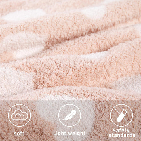 Kid Nation Super Soft Baby Blanket, Heart Light Pink, 30 x 40 inch