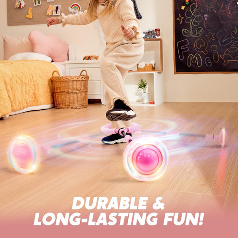 JOYIN Pink Ankle Skip Ball with Flashing Lights, Indoor & Outdoor Swing Toy for Kids, Birthday Gift for Ages 3+