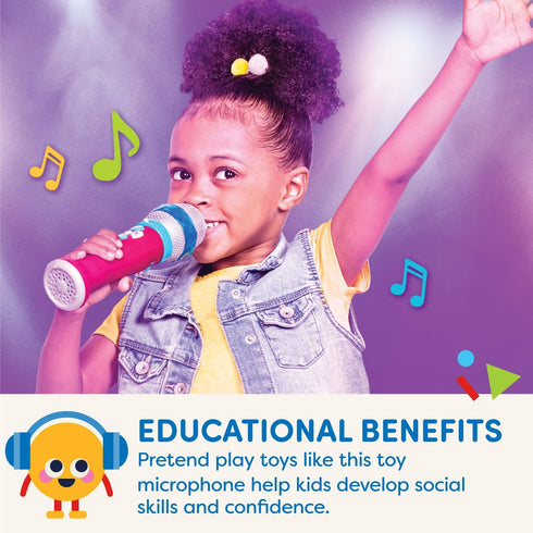 Battat Toy Karaoke Mic, Light-Up & Voicechanging Microphone, Record & Playback, Sing-Along With Bluetooth, 3 Years +