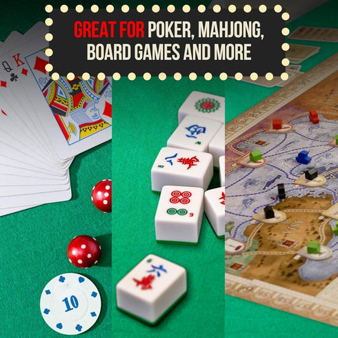 58 64 Inch Felt Card Game Table Cover for Playing Cards Poker, Mahjong, Domino, Bridge and Board Game, Elastic Fitted