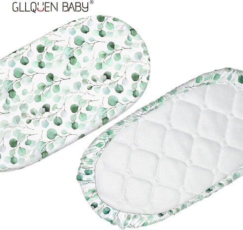 Gllquen Baby Bassinet Sheets 4 Pack, Breathable Fitted Mattress Sheet, Floral Pattern for Baby Boy Girls
