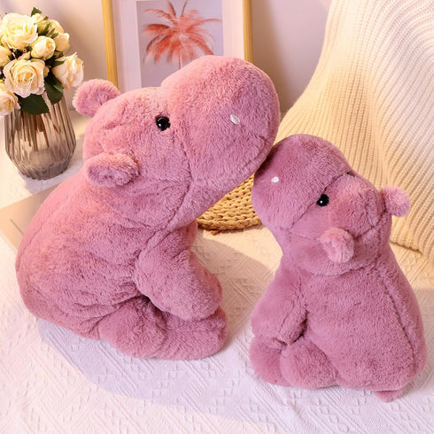 17.7" 2.2lbs, Weighted Stuffed Animals Soft Pink Hippo Stuffed Animal, Small Cuddly Weighted Hippo Plush for Comfort