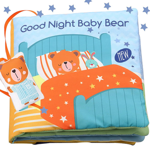 Touch and Feel Elephant Crinkle Book - Baby Toy with Rattle and Teether