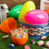 24 6 Inches JOYIN Pcs Large Plastic Easter Eggs, Colorful Jumbo Eggs Fillable for Easter Themed Hunt Basket Stuffers