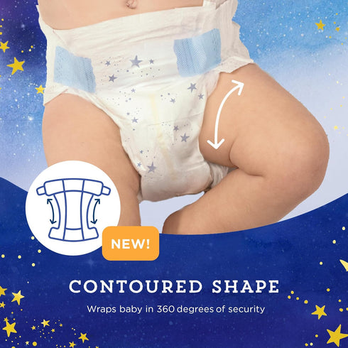 6, 54 Count Amazon Brand - Mama Bear Overnight Baby Diapers with Leak Protection and Skin Protection, Fragrance-Free