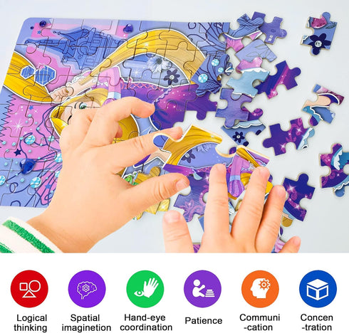LELEMON Puzzles for Kids Ages 4-8, 60 Piece Jigsaw Puzzles for Ages 3-5, Educational Learning Games in Metal Box