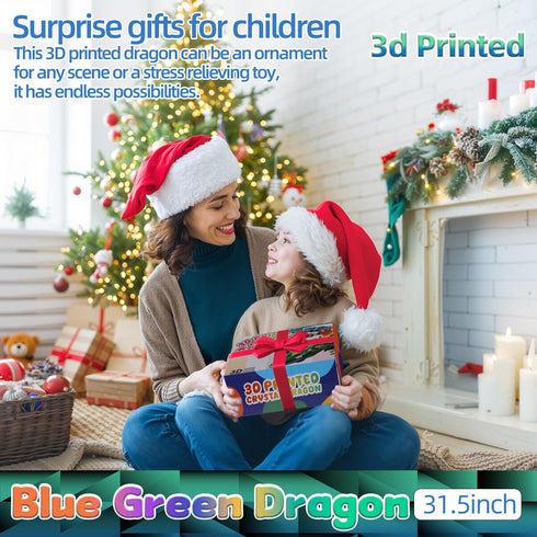 TXB3DOK 31.5 3D 3D 3D Large Printed Dragon Bigger Fidget Animals Toys, Giant Flexible Articulated Fidget Toy, Huge