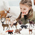 EOIVSH 10PCS Set Forest Animal Figures, Realistic Woodland Figurines, Plastic Jungle Toys With Deer Elk Wolf Bear Okapi