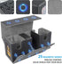 AFIING MTG Commander Card Storage Box - Fits 200 Double Sleeved Cards, 3-in-1 Card Deck Case, Strong Magnet Organizer