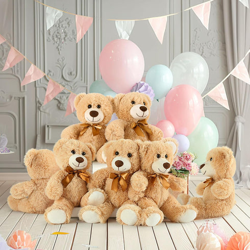 MaoGoLan 7Pcs Bulk Teddy Bears Stuffed Animals, Soft Mini Teddy Bears for Baby Shower and Party