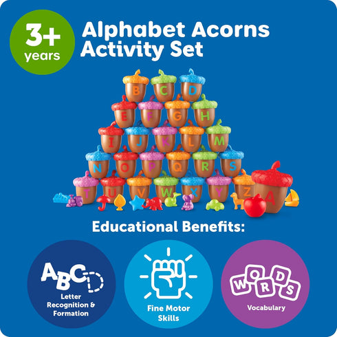 Set Learning Resources Alphabet Acorns Activity - ABC Puzzle, Preschool Learning Activities, Speech Therapy Materials