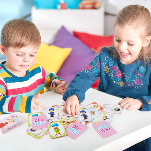 8s,Memory 4-8, 6 Kids Card Games, Go Fish,Old Maid,Crazy Match,Slap Jack,War, Cards Game for Kids Fun Game for Family
