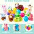 12 JOYIN Pcs Prefilled Easter Eggs with Plush Toys, Plastic Eggs Filled with Mini Stuffed Plush Toys, Basket Stuffers