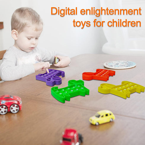 Ten Frame Math Manipulatives, Push Pop Fidget Toy with Puppy Dog Appearance, Educational Sensory Toy for Kids