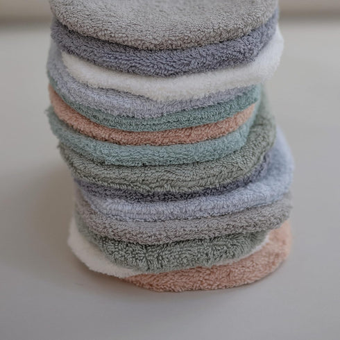 mushie Baby Bath Mitt, Organic Cotton, Pack of 2 in Baby Blue