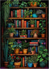 PICKFORU Vintage Bookshelf Puzzle for Adults 1000 Pieces, Book Houseplant Puzzle,Retro Bookshelf Botanical