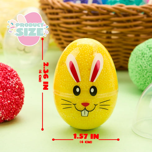 12 JOYIN Pcs Easter Prefilled Eggs with Foam Squishy Toy, Cute Foam Stress Reliever Squishy Toy Fillers for Easter Egg