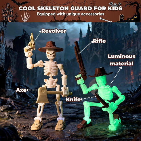 T13 (Dummy 13 13), 3D Action Figure / Titan Skeleton Guard - Printed Poseable Robot | Skeletons for Kids, Christmas