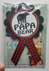Papa Bear Daddy to Be Pin Buffalo Plaid Baby Shower - Red & Black Pin for Dad at Gender Reveal, Baby Sprinkle