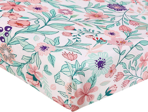 Generic 3 Pack 28x52 Inches, Toddler Fitted Crib Sheets, Soft Floral Baby Sheets for Standard Crib and Toddler