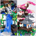 LQPFBSM Sets 2500 Cherry Blossom Treehouse Micro Mini Building Block with Acrylic Display Box Japanese Bonsai Tree
