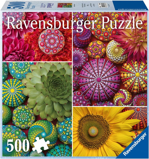 Ravensburger Color Your World Series: Mandala Blooms 500 Piece Jigsaw Puzzle for Adults - 80688 - Handcrafted Tooling, Made in Germany, Every Piece Fits Together Perfectly