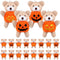 Hiboom 32 Pcs Halloween Plush Stuffed Animal Bear in Pumpkin Costume, Mini Soft Bear Doll for Boys Girls