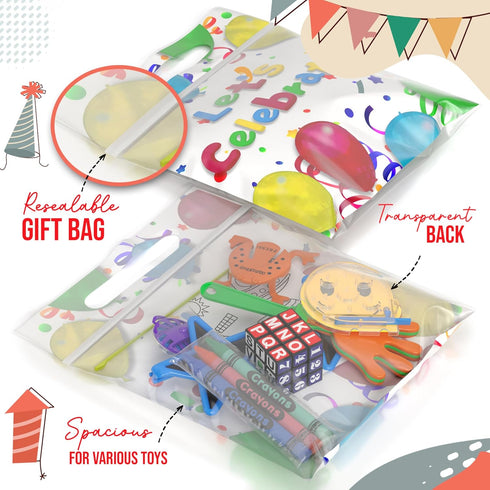 10 4-8 Crown Display Party Favors for Kids Pre Filled Party Favor Bags - Fun Goodie Bags Stuffers for Kids with Fidget
