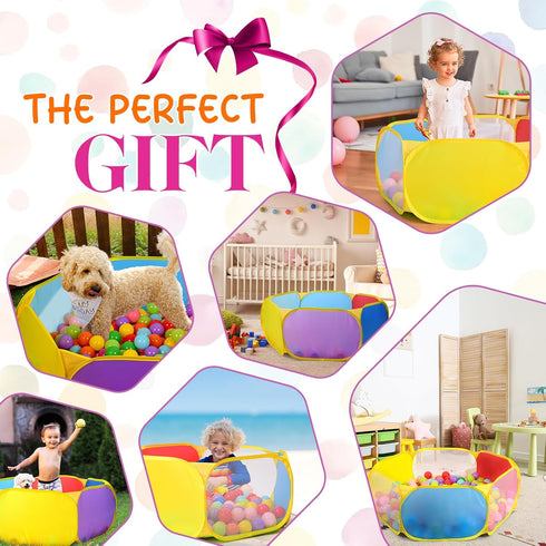 (1M Eocolz Kids Ball Pit Large Pop Up Childrens Ball Pits Tent for Toddlers Playhouse Baby Crawl Playpen